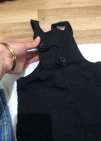 Diğer Erkek Çocuk Siyah ve Mavi Kot Salopet