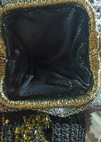 Diğer Örgü Yılan Desenli Altın Kadın Clutch Çanta