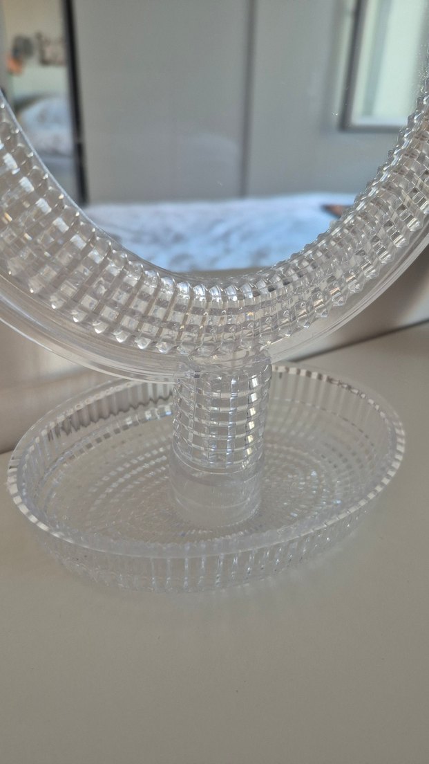 Kelebek Desenli Ahşap Beyaz Saat ve Makyaj aynası - Görsel 4