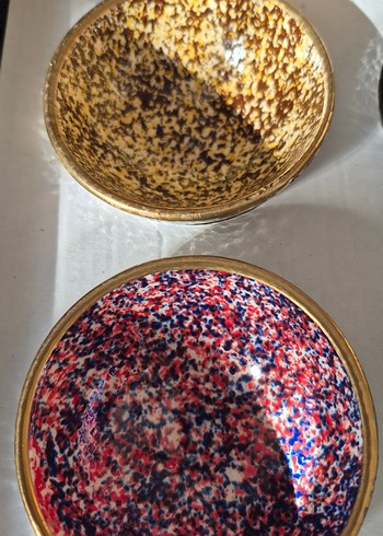 El Yapımı Çok Renkli Poselen Çerezlik Takımı - Görsel 3