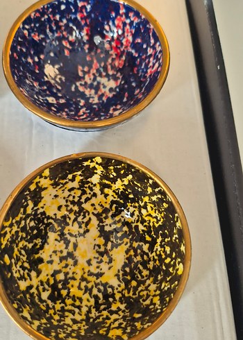 El Yapımı Çok Renkli Poselen Çerezlik Takımı - Görsel 5