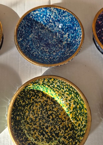 El Yapımı Çok Renkli Poselen Çerezlik Takımı - Görsel 4