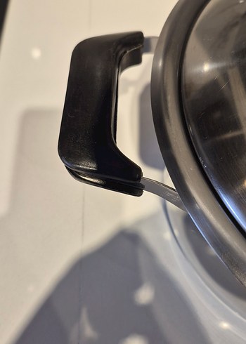 Siyah Kulplu Gri Çelik Tencere büyük boy gerçek çelik 5 lt lik - Görsel 3