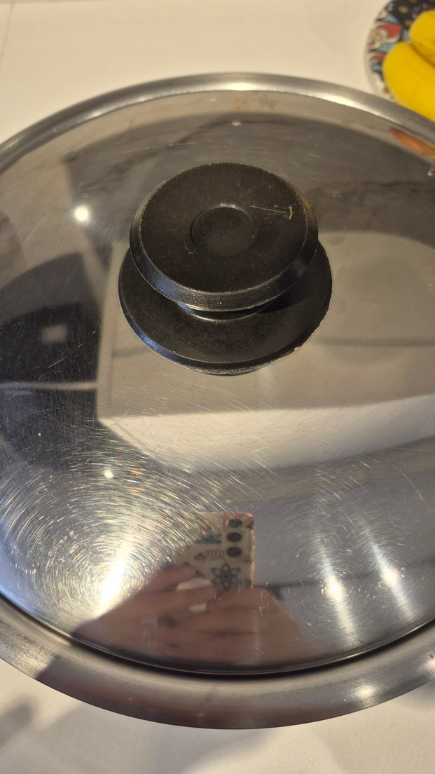 Siyah Kulplu Gri Çelik Tencere büyük boy gerçek çelik 5 lt lik - Görsel 2