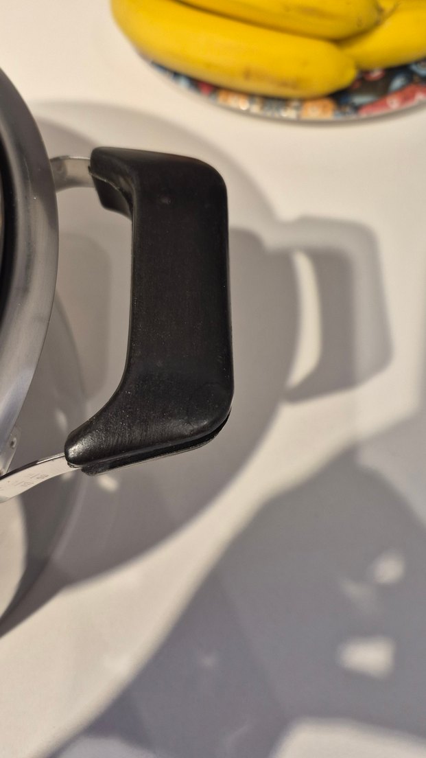 Siyah Kulplu Gri Çelik Tencere büyük boy gerçek çelik 5 lt lik - Görsel 4