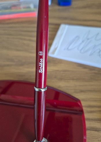 Scrikss marka orijinal. Bordo Parlak İkili Masa Kalemi Seti. - Görsel 7