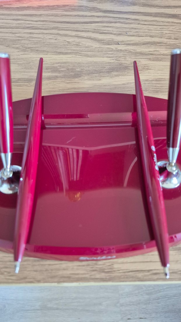 Scrikss marka orijinal. Bordo Parlak İkili Masa Kalemi Seti. - Görsel 4