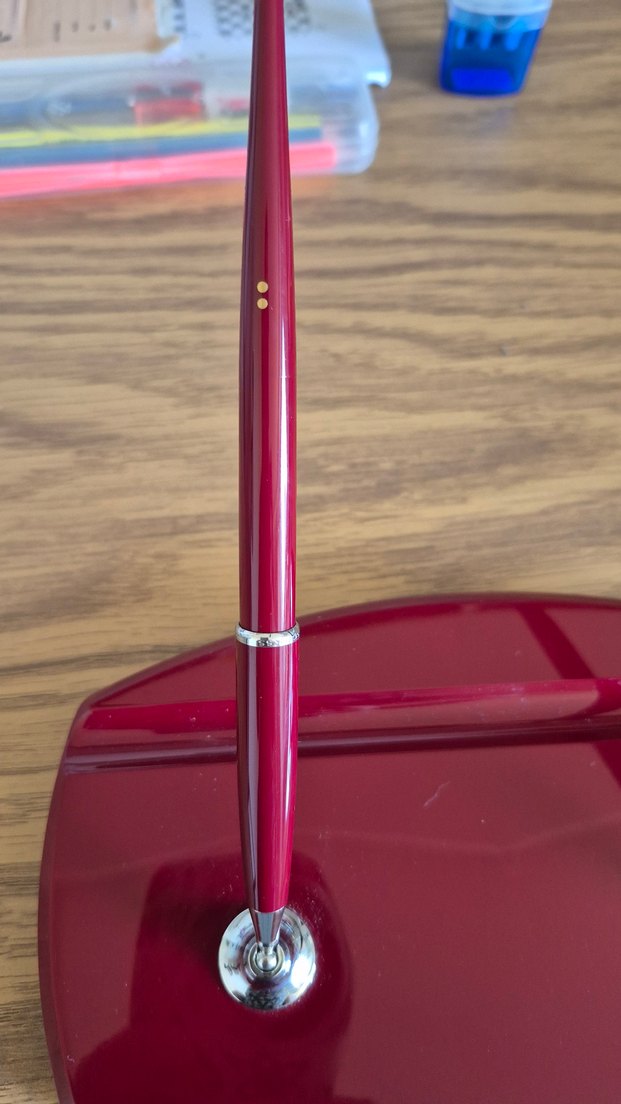 Scrikss marka orijinal. Bordo Parlak İkili Masa Kalemi Seti. - Görsel 3