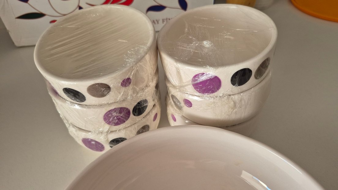 Sıfır Mor Puantiyeli kase seti - Görsel 3