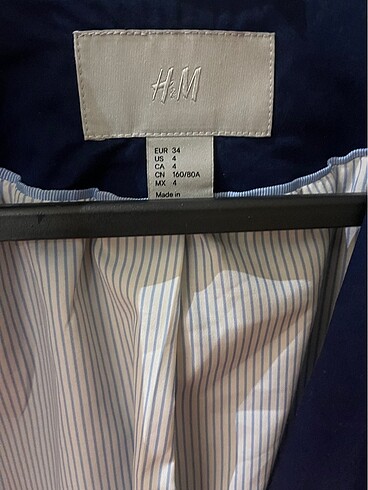 34 Beden H&M astarlı ceket, içi ve kolları aynı renk astarlı şık #çeket