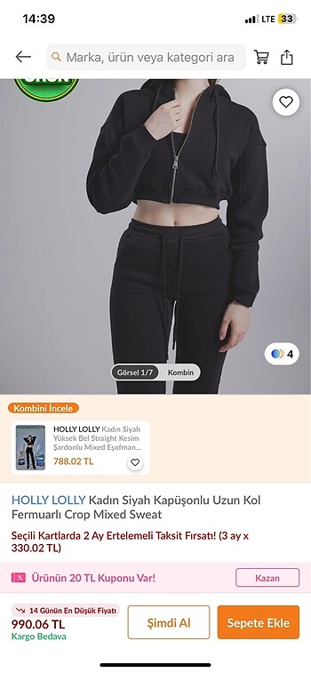 Holly lolly kısa fermuarlı hırka crop