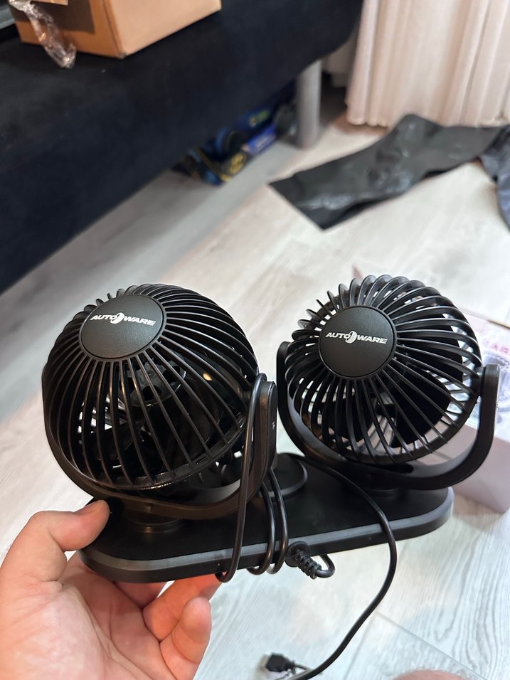 USB'li Siyah Araba Fanı Çiftli - Görsel 2