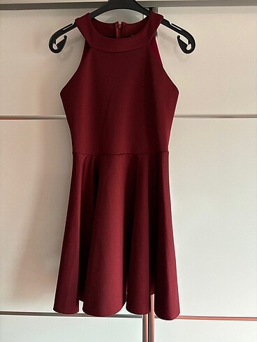Bordo kısa elbise