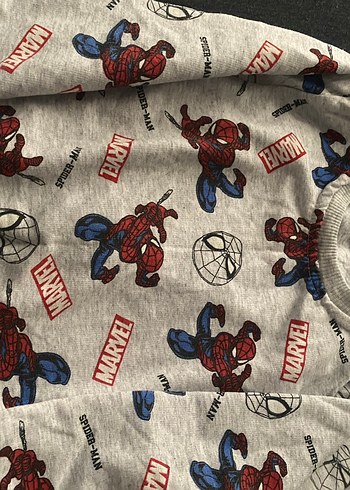 24-36 Ay Beden Marvel Baskılı Gri Erkek Çocuk Pijaması