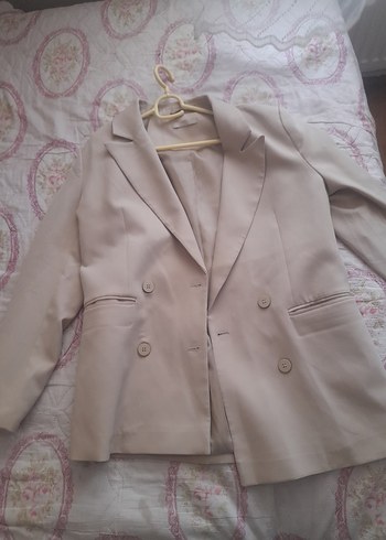 Bej Mini Kadın Blazer Ceket