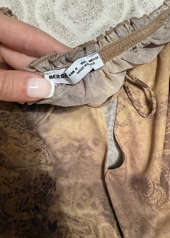 Bohem Kahverengi Mini Elbise - Görsel 4