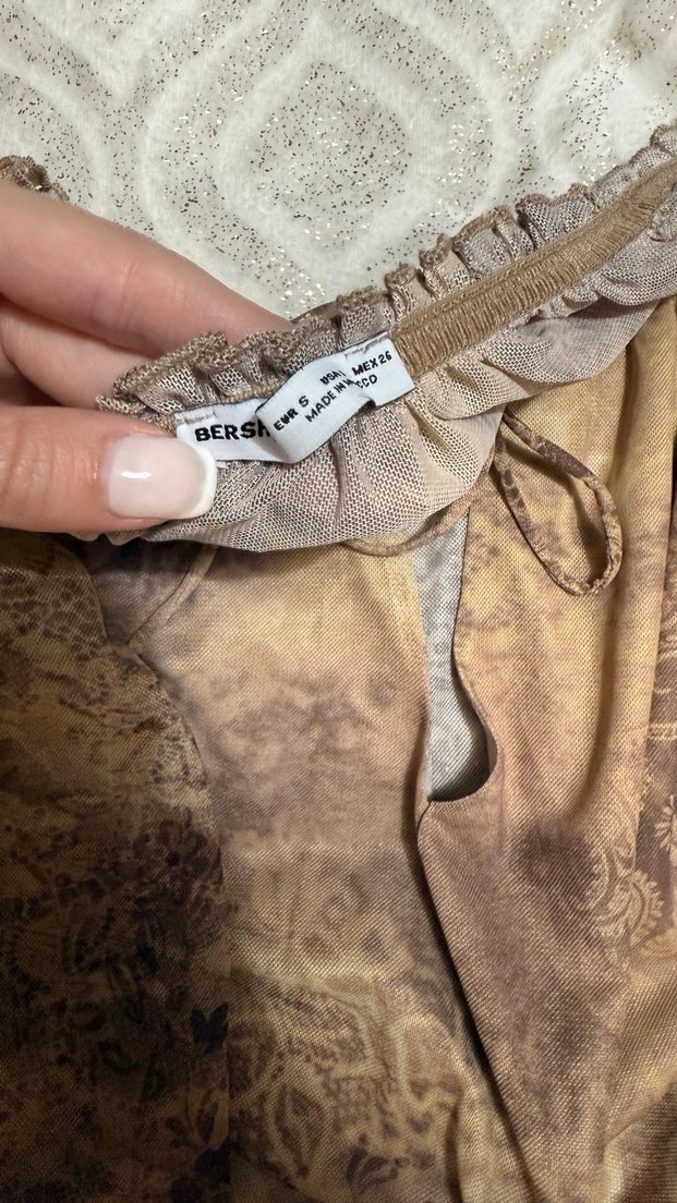 Bohem Kahverengi Mini Elbise - Görsel 4