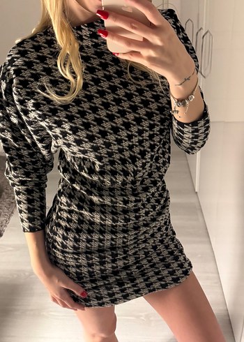 Triko drapeli elbise - Görsel 4