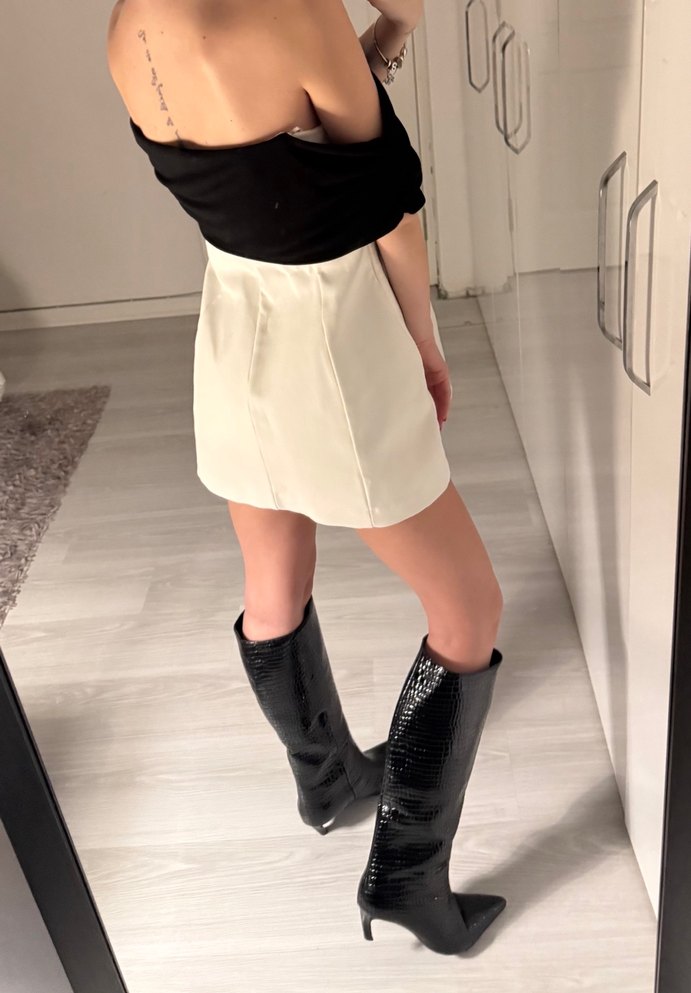 Omzu açık zara elbise - Görsel 3