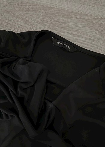 Siyah Drapeli Mini Elbise - Görsel 4