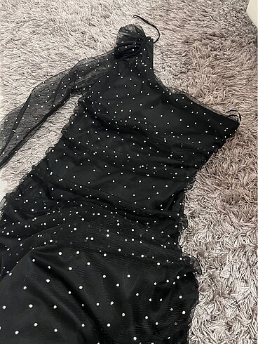 xs Beden siyah Renk Parlak elbise