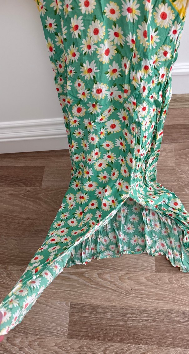 Çiçek Desenli Renkli Bohem Elbise - Görsel 2