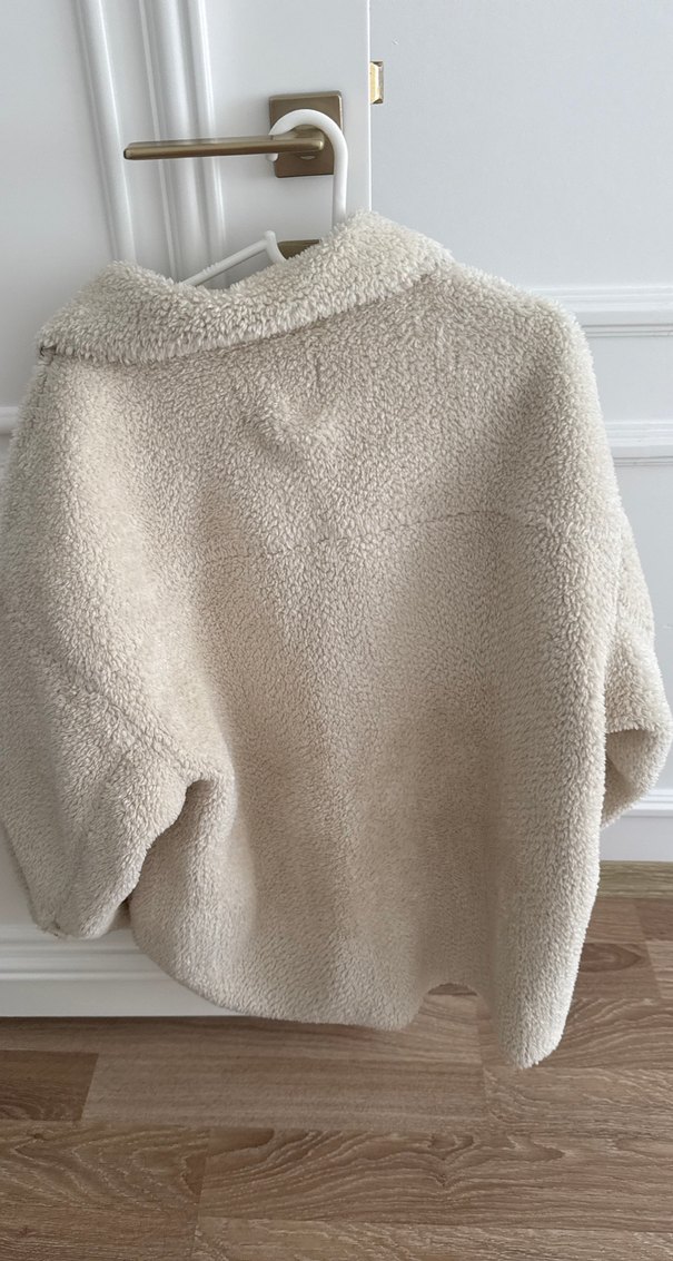 Bej Peluş Mini Kadın Ceket - Görsel 3