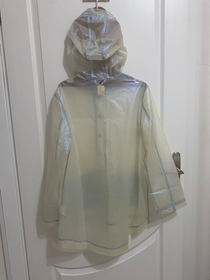 Şeffaf Kapüşonlu Midi Yağmurluk - Görsel 2