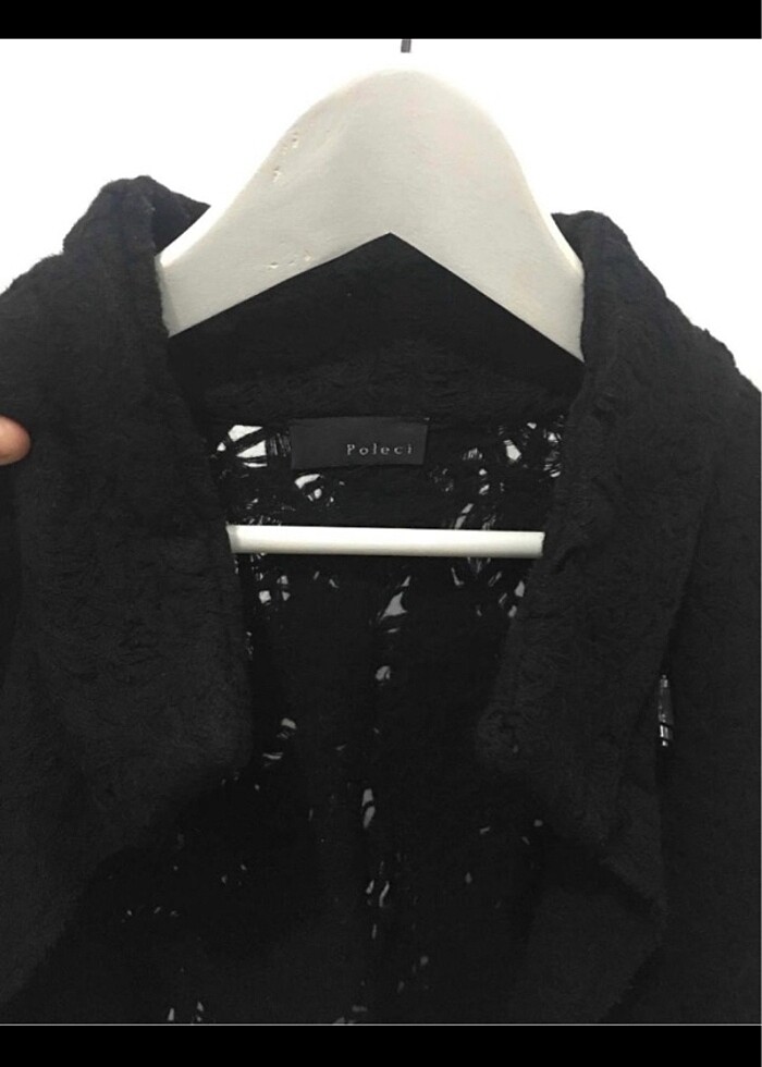 delikli yün pardesü - Görsel 5