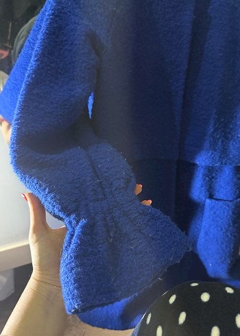 Koton Saks Mavisi Kabarık Kaban - Görsel 2