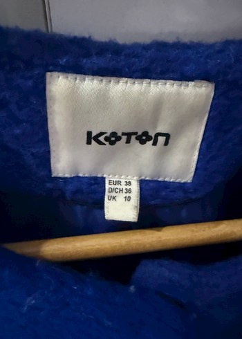 Koton Saks Mavisi Kabarık Kaban - Görsel 4