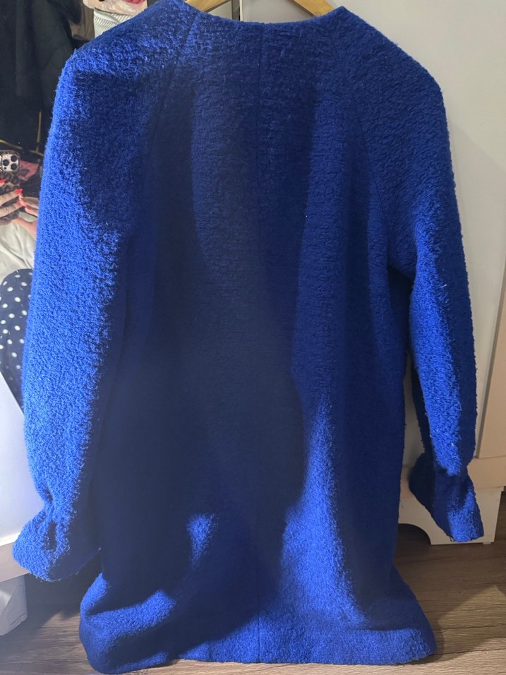 Koton Saks Mavisi Kabarık Kaban - Görsel 5