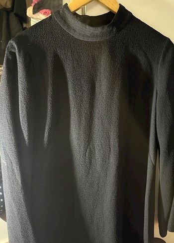 Siyah Yüksek Yakalı Elbise - Görsel 2