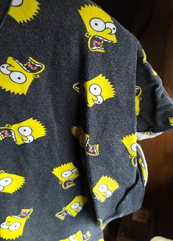 l Beden Simpsons Bart baskılı t-shirt 