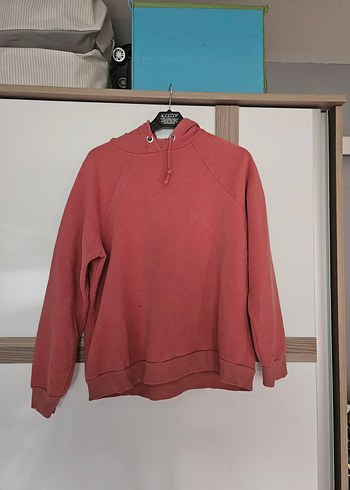 Gül kurusu Kapüşonlu Kadın Sweatshirt