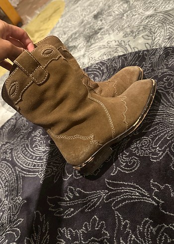 Zara Kahverengi Süet Kız Çocuk kovboy Bot 29