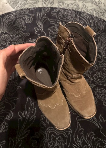 Zara Zara Kahverengi Süet Kız Çocuk kovboy Bot 29