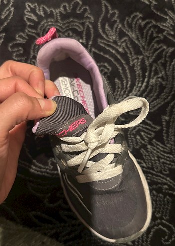 27 Beden mor Renk Gri lila Bağcıklı skechers kız çocuk Spor Ayakkabı