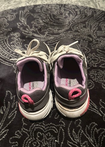 27 Beden Gri lila Bağcıklı skechers kız çocuk Spor Ayakkabı