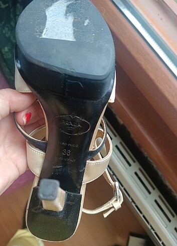 36 Beden Orjinal Prada ipek saten stiletto