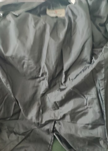 Kadın Siyah Deri Midi Ceket - Görsel 6