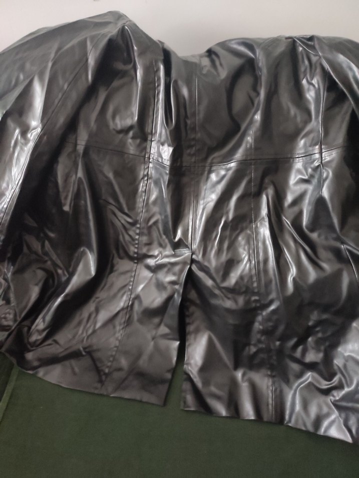 Kadın Siyah Deri Midi Ceket - Görsel 3