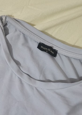 River Island Gri Kısa Kollu Basic Kadın Tişört