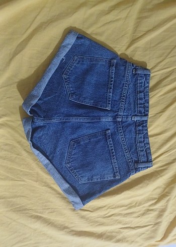 34 Beden mavi Renk Kadın Mavi Mini Denim Şort