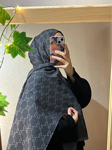 Gucci Desen Dört Mevsim İpek Şal