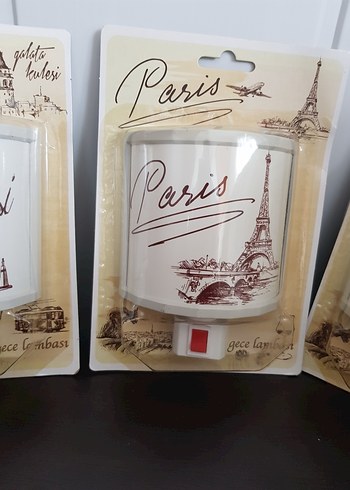 Beden Renk Paris Temalı Gece Lambaları 3'lü Set