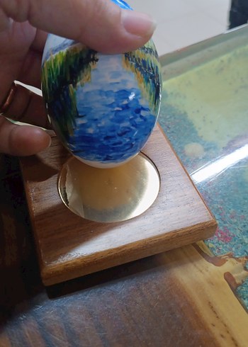 Parlak Mavi El Boyaması Figürin - Görsel 3