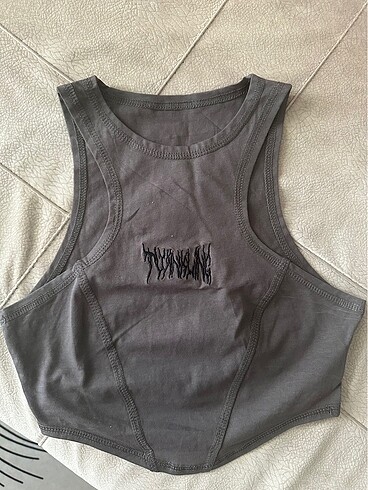 s Beden gri Renk Shein Crop Tank Top