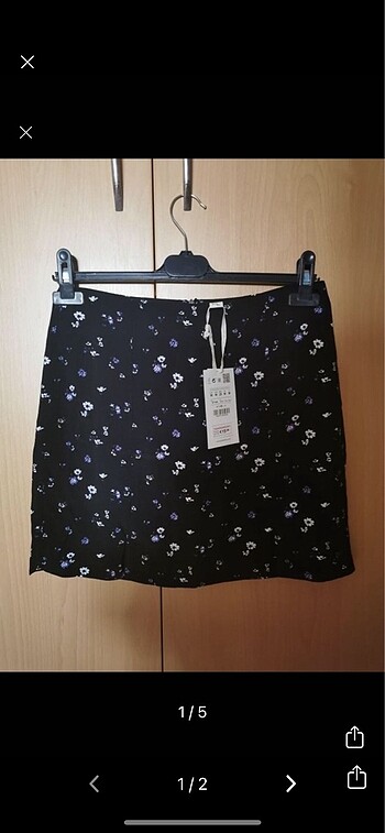 pull and bear çiçekli etek