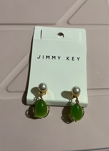Jimmy key yeşil küpe bohem takı hediyelik/